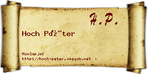 Hoch Péter névjegykártya